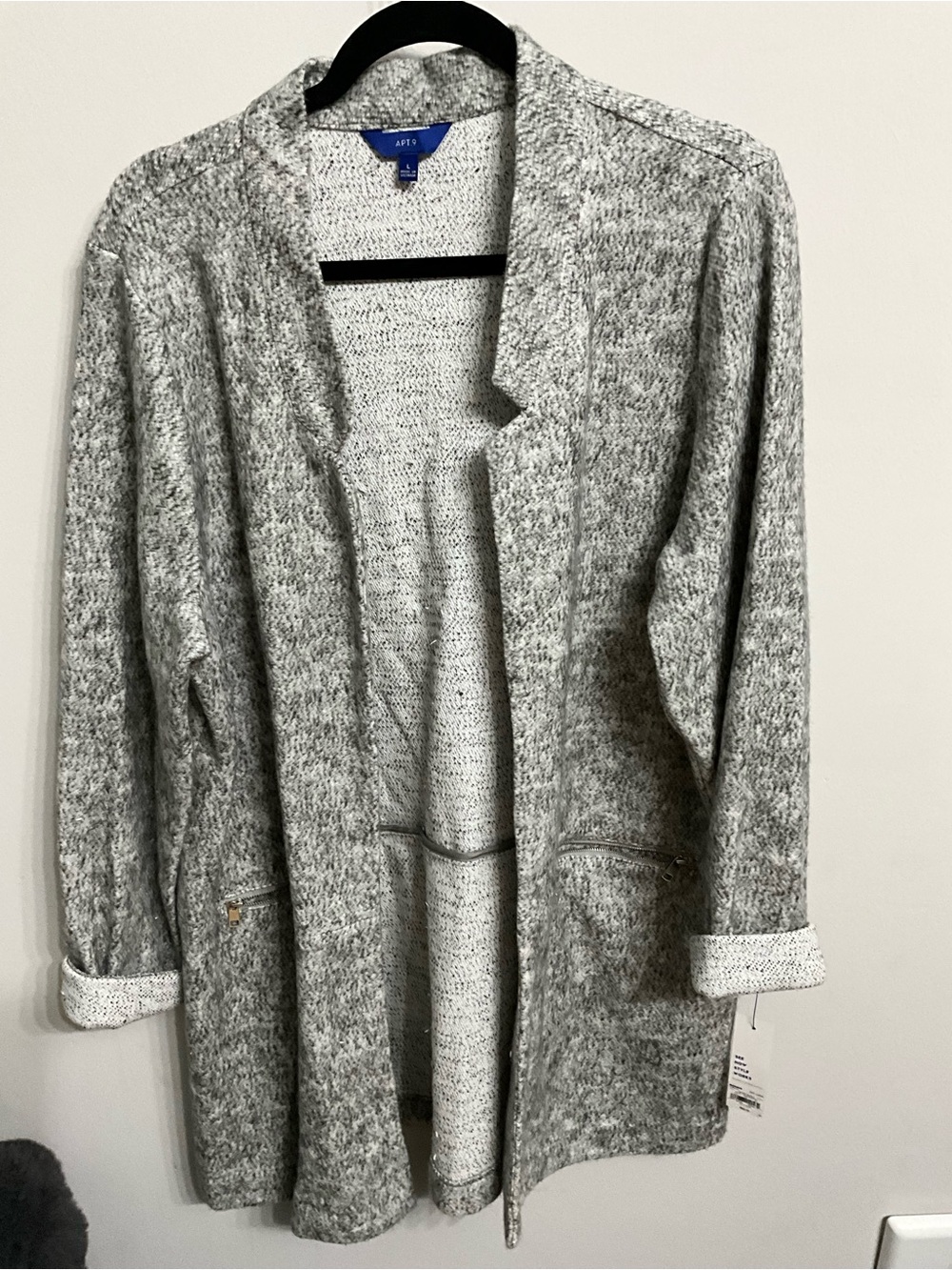 Apt. 9 Heather Gray Open-Front Women's Cardigan